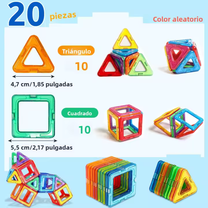 Bloques De Construcción Magnéticos DIY Juguetes Educativos De STEM Tamaño Medio Para Niños Aprendizaje Y Diversion - 1