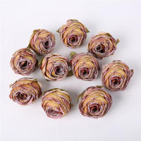 5PCS Rosas Artificiales Con Borde Quemado Decoraciones Para Bodas Y Fiestas Accesorios De Navidad Decoración De Pared Y Hogar Flores De Seda Para Aniversarios Y Baños De Muyño - details 14
