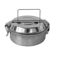 Fiambrera con 2 Platos Acero inoxidable Porta alimentos, Cocinar o Calentar Comida al fuego Para Camping trabajo Pesca Viaje - Maxia Martket - details 1