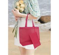 EILV - Bolso de Playa con Estilo Boho | Bolsa Transparente de Malla + Tejido Calado | Incluye Neceser | Multicolor - details 0