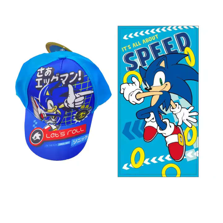 SET GORRA Y TOALLA MICROFIBRA 70*140CM SONIC - 1