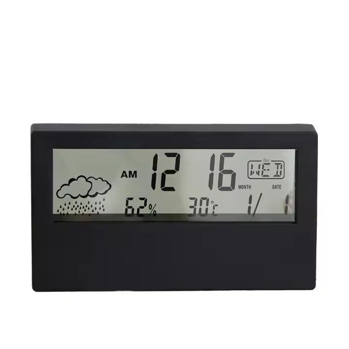 Termómetro Higrómetro Multifuncional LED Estación Climática Digital Para El Hogar Con Alarma Reloj Medidor De Temperatura Y Humedad - 1