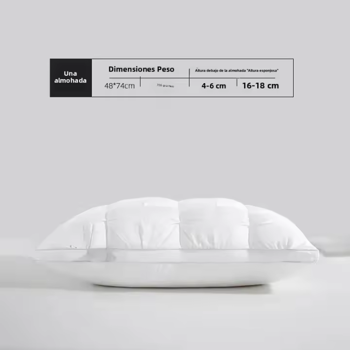 Almohada De Sueño Cómoda 5 Estrellas Hotel Almohada Tridimensional Suave Lavable Color Sólido Soporte Cervical Para Viajes Y Hogar - 1