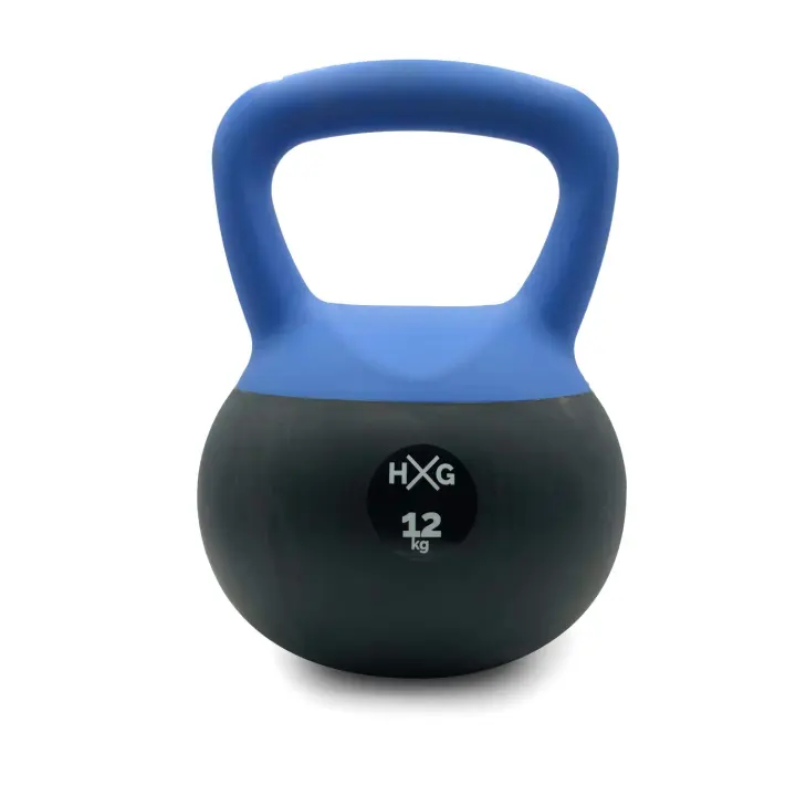 HxG Pesa Rusa o Pesa Kettlebell 12kg, PVC rellena de fina arena de acero, ideal para ejercicios y entrenamientos de musculación o crosstraining. - 1