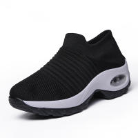 Calcetines Deportivos Casuales Para Mujer Zapatillas De Moda Con Suela Gruesa Y Almohadilla De Aire Tacón Inclinado Zapatos De Rock - details 2