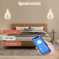 BIT Lámpara de pared LED para interiores de 12 W, control remoto de 2,4 G, regulable, 3 temperaturas de color, moderna, iluminación tricolor, luz de noche para dormitorio de niños, oficina, pasillo (blanco) (derecha) - details 3
