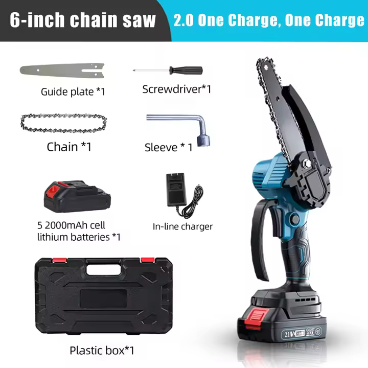 3000W 6Inch Electric Chain Saw Handheld Portable Mini Chainsaw Tree Wood Cutter Pruning Garden Power Tool For Makita 18V Battery - 1
