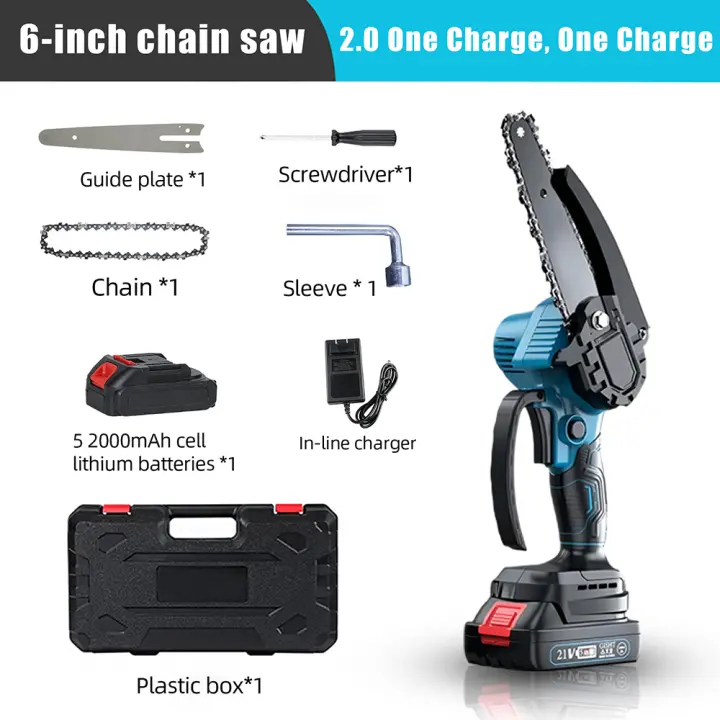 3000W 6Inch Electric Chain Saw Handheld Portable Mini Chainsaw Tree Wood Cutter Pruning Garden Power Tool For Makita 18V Battery - 1