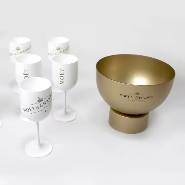 SpazioLuzio - Copa de Champán Moet & Chandon en Policarbonato Blanco de Alta Calidad 500ml - 1