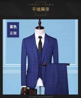 Traje 3 Piezas Para Hombre Elegante Y Moderno Conjunto De Negocios Con Chaqueta Chaleco Y Pantalones Estilo Casual Formal - details 2