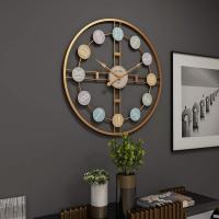 50cm XL Reloj de pared silencioso de metal simple y elegante Reloj de pared forjado N-Dorado (Baterías no incluidas) - details 6