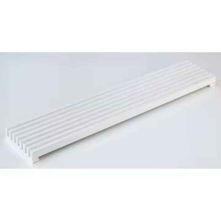 AZERO- Rejilla Ventilación para Hornos y Frigoríficos - 8 Lamas de Aluminio de 60 cm -2 Soportes Laterales, Recortables de Plástico de 12 cm -Adaptable Muebles de Menos de 12 cm - 1