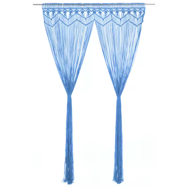 vidaXL Cortina de Macramé Algodón 140x240 cm Persiana Ventana Translúcida Color Azul,  Antracita,  Taupé y mas - 1