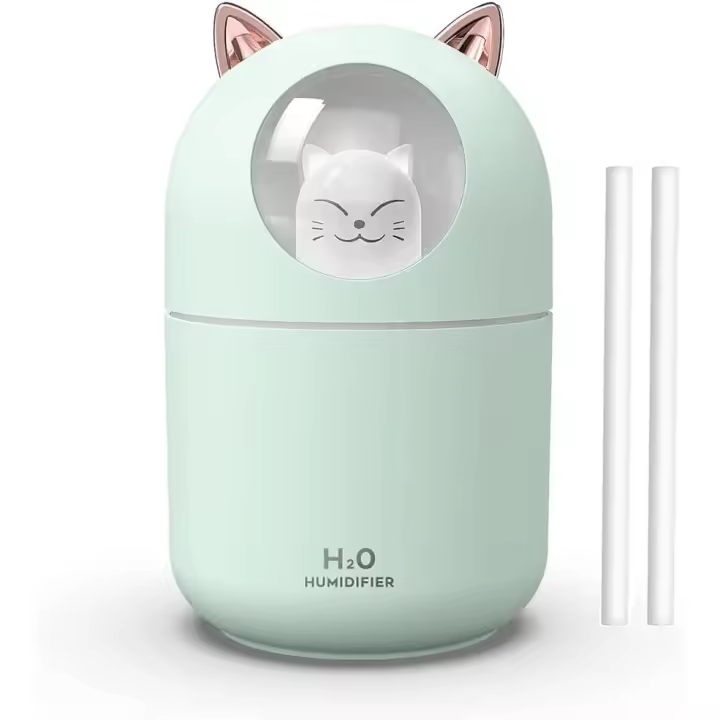 Humidificador portátil Pequeño, minihumidifier de vapor frío de 300 ml, Humidifier USB personal, 2 pulverizaciones - 1