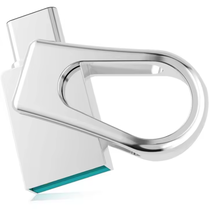 Tipo C Memoria USB 128GB,  Metal Mini Pendrive 3.0 OTG 2 en 1Impermeable de Alta Velocidad, USB 128 GB Tipo C para Móviles, MacBook, Tablet, PC, Huawei, Xiaomi, Samsung, Plata - 1