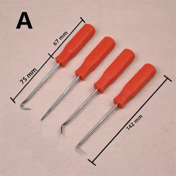 Juego De 4 Herramientas Para Eliminar Selladores De Aceite Para Coche Herramienta De Extracción De Anillo O Y Sellador Ganchos Longos Para Reparación De Vehículos - 1