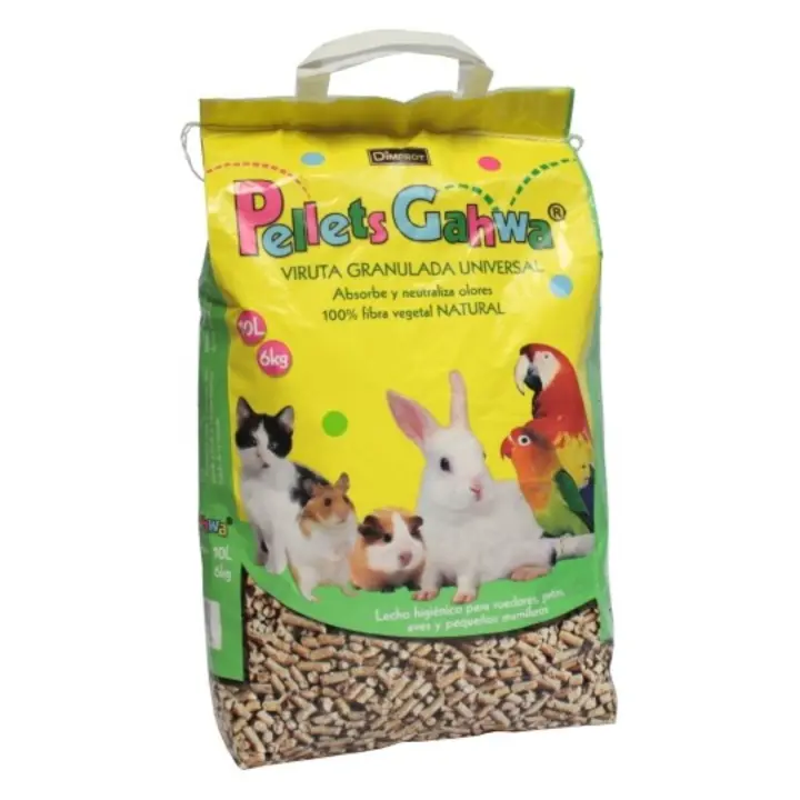 Pellets para gatos Gahwa 10 Litros - 5Kg - Biolette 100% fibra vegetal Natural - Lecho Higienico para gatos, conejos, roedores, loros, aves, pequeños mamiferos - Viruta Granulada Absorbe y Neutraliza Olores - San Dimas - 1