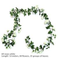 Corona De Flores Artificiales Rosas 180cm Para Decoración De Bodas Y Fiestas Guirnalda De Pared Para Hogar Y Habitaciones - details 6