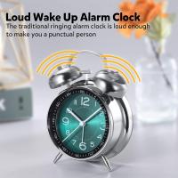 Reloj despertador Silencioso A5 para Mesita de Noche, 4 ", estilo Retro Vintage con dos Campanas, para personas que son profundas, para niños y para dormitorios. Cuarzo analógico, funciona con Pilas - details 4