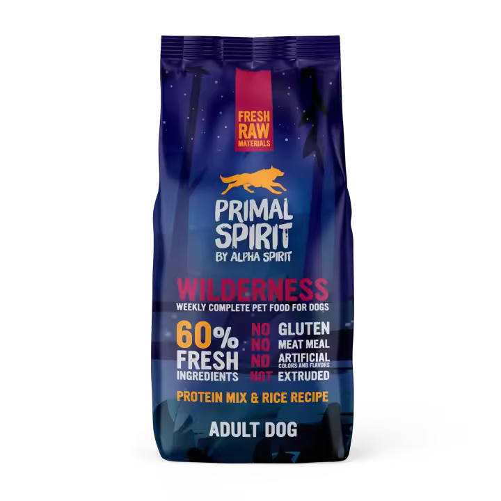 Primal Spirit 60% Wilderness, Alimento completo para perros, sin gluten ni harinas cárnicas, no extrusionado 12kg - 1