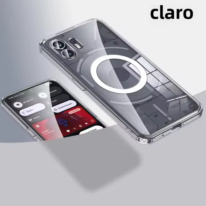 Funda Para Nothing Phone 2 1 Con Airbags Y Carga Inalámbrica Magnética Protectora De Shock Resistente a Caídas Material PC + TPU Transparente Y Mate Antideslizante - 1