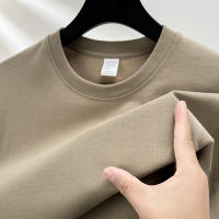Camiseta De Algodón Puro 100% Para Hombre Manga Corta Verano Moda Casual Color Sólido Cuello Redondo Top Amplio Para Pareja - details 15