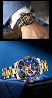 Reloj De Pulsera De Lujo Para Hombre POshi Resistente Al Agua Con Cronógrafo Y Foco Luminoso Correa De Aleación Fecha Reloj De Negocios - details 10
