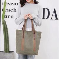 Canvas bag for women, retro casual work bag, made of high quality canvas, polyester lining, high quality zippers, resistant and durable. - details 1