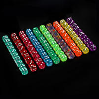 10Pcs Dados De 6 Cara Con Bolsa De Cuerda 14MM Acrílico Para Juegos De Mesa Fiesta Juego De Apuestas Cubos Digitales - details 0