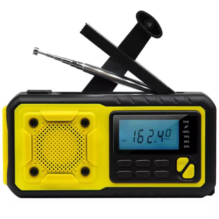 Solar de mano de generación de Energía DE EMERGENCIA multitifción AM / FM / WB radio the interior recargable Treasure Luz de Lectura SOS - 1