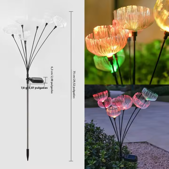 Luz De Jirafa Solar LED Para Exterior Decorativa Con 7 Cabezas Calor Para Jardín Paisaje Estelar Incluye Cable De Enchufe - 1