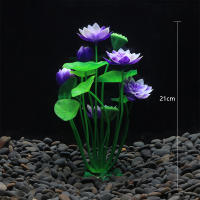 Decoración De Acuario Plantas Artificiales De Loto Para Tanque De Peces Paisajismo De Hierba Acuática Ornamentos Flor Sintética Suministros Para Plantas Aquáticas - details 3