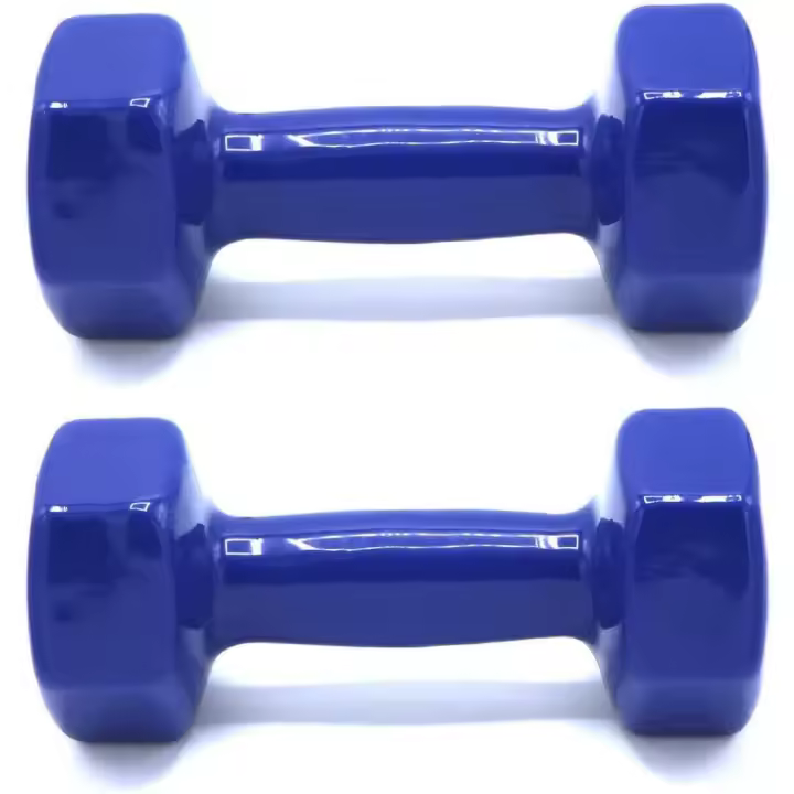TIENDA EURASIA® Pack 2 Mancuernas - Juego de Mancuernas con Recubrimiento de Vinilo - 1Kg / 6Kg - Ideal para Hacer Ejercicio en Casa (Azul, 1,5Kg) - 1
