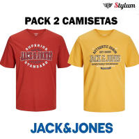 Jack & Jones hombre Pack 2 camisetas de Algodón Mod JJELOGO Ajuste Regular Moda Casual Informal Primavera Verano REF 254862 - details 1