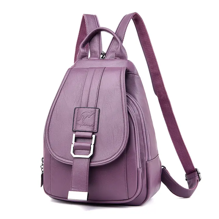 Mochila Multifuncional De Cuero Para Mujer Diseñadora Antirrobo Gran Capacidad Estilo De Viaje Moda Para Adolescentes - 1