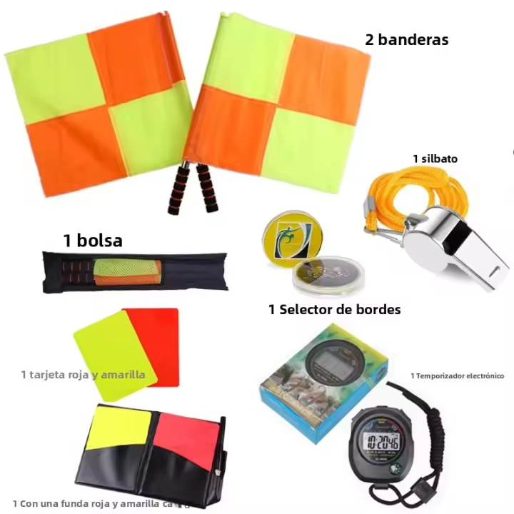 Juego De Suministros De Arbitro De Fútbol Con Reloj De Pulso Silbato Y Tarjetas Amarillas Y Rojas Set De Suministros Para Partidos De Fútbol - 1