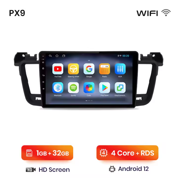 AWESAFE inalámbrico CarPlay Android Auto Radio para Peugeot 508 508SW 2011 - 2018 coche reproductor multimedia GPS 2 din autoradio volante controles RDS Bluetooth - 1