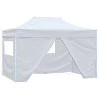 vidaXL Carpa plegable para celebraciones con 4 paredes blanco 3x4,5 m - details 0