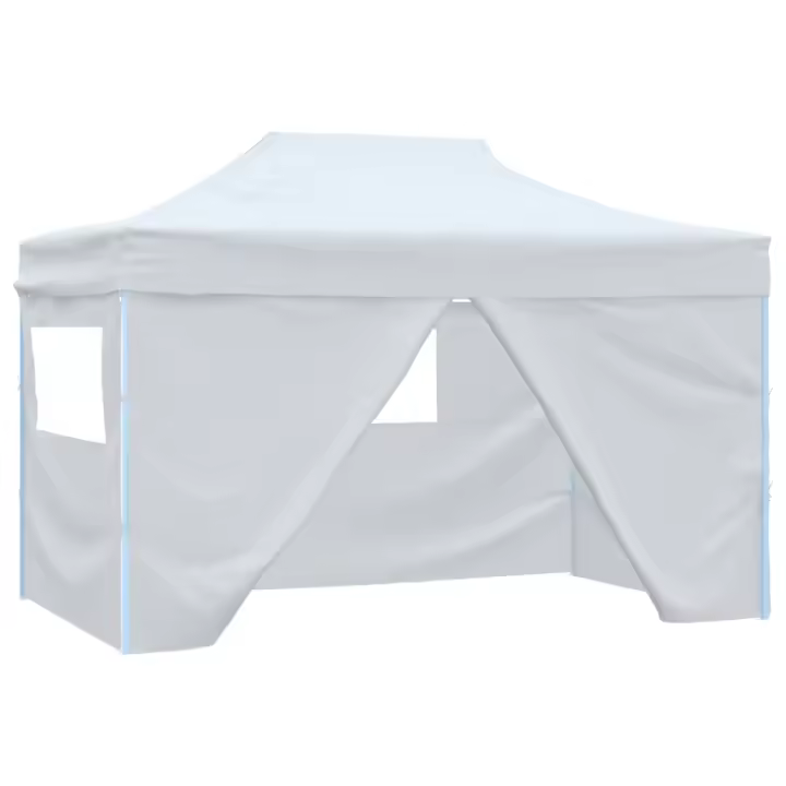 vidaXL Carpa plegable para celebraciones con 4 paredes blanco 3x4,5 m - 1