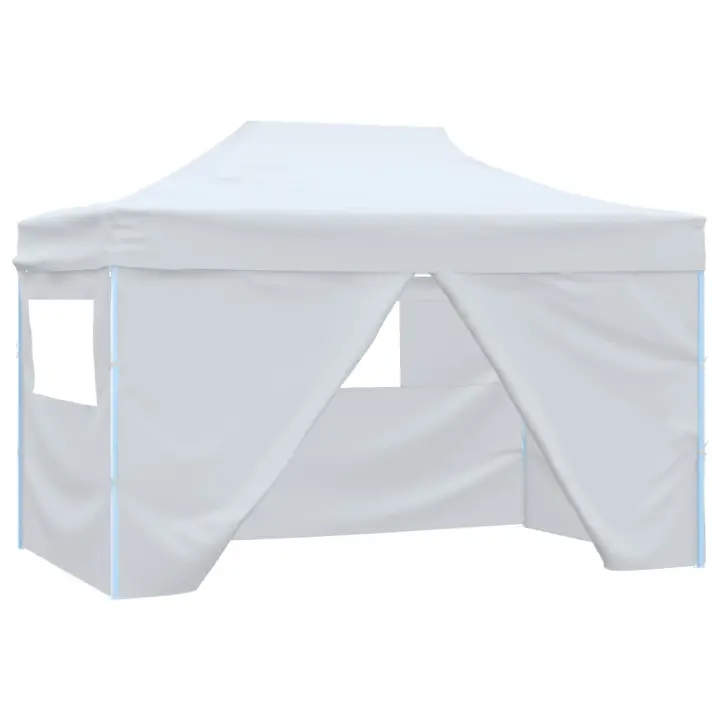 vidaXL Carpa plegable para celebraciones con 4 paredes blanco 3x4,5 m - 1
