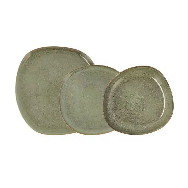 Vajilla Cerámica BIDASOA IKONIC Verde 12 PIEZAS - 4 PERSONAS - 1