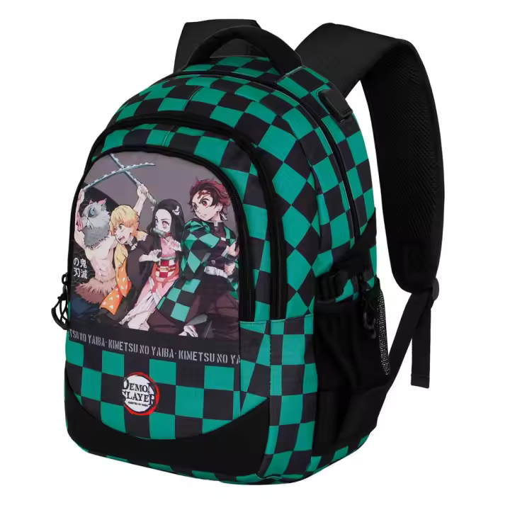 Mochila Running Plus Demon Slayer con Puerto USB 46x34x21cm - 1