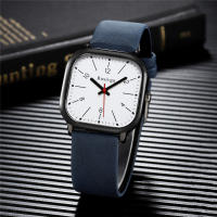 Reloj De Pulsera De Cuero Para Hombre Estilo Business Con Dial Cuadrado Y Marcadores Arábigos Movimento De Cuarzo Moda - details 6