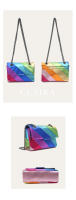 Bolso De Hombro Pequeño Para Mujer En PU Sintético De Color Arcoíris Metálico Con Cadena De Metal Y Cierre Magnético Estilo Diario - details 4
