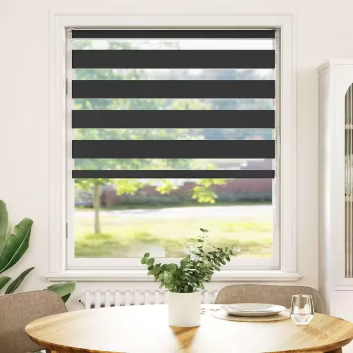 Estor cebra negro 110x150 cm tejido ancho 105,9 cm poliéster - 1