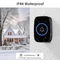Timbre inalámbrico, kit de timbre impermeable, que distingue entre la puerta principal y la puerta trasera, más de 1.000 pies y 60 tonos de llamada, volumen de nivel 5 y Flash led, adecuado para aulas de oficinas domésticas - details 2