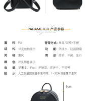 Mochila Bolso Para Mujer Con Cierre De Cremallera Y Decoración De Pompón Interior Bolsa De Día De Cuero Sintético - details 7