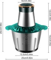 Picadora de carne Eléctrica, picadora de Alimentosmultitifción de 2 velvidades con contenedor y Cuchillas de Maple inoxidable de 3 litros, batidora picadora de verduras Manual de 110 W, para - details 0