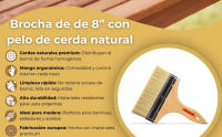 LYSSOLEN - Brocha para Barniz de 8” con Pelo de Cerda Natural - Diseño Profesional y Duradero - Ideal para Acabados Suaves y Precisos - Perfecta para Madera y Superficies Lisas - Fabricación Europea - details 2