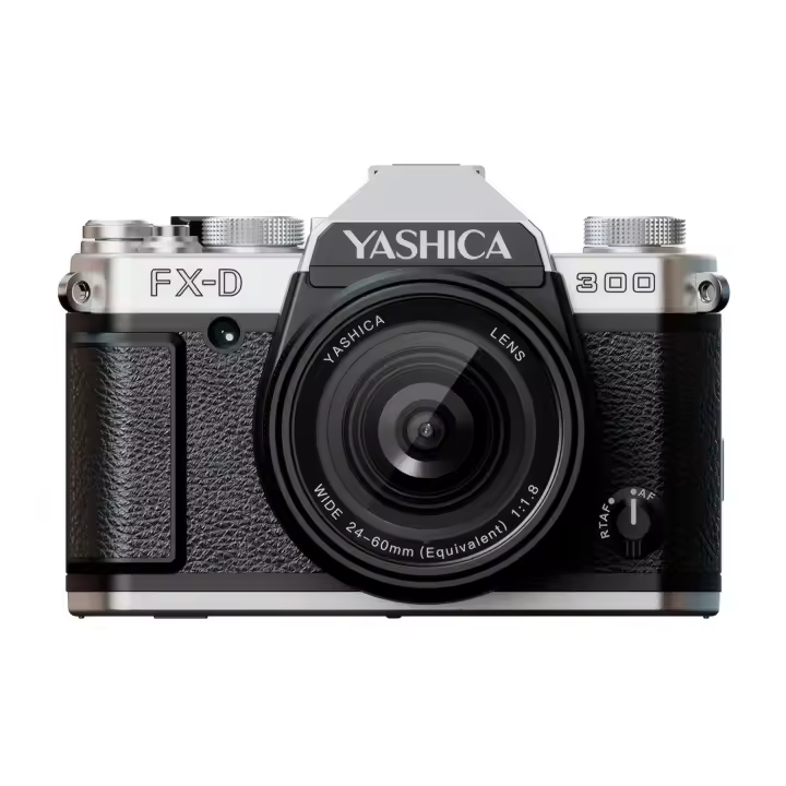 Yashica - Cámara digital FX-D 300 con simulación de película analógica, sensor CMOS de 50 MP, estabilización óptica y lente fija 24 mm f1.8 - 1